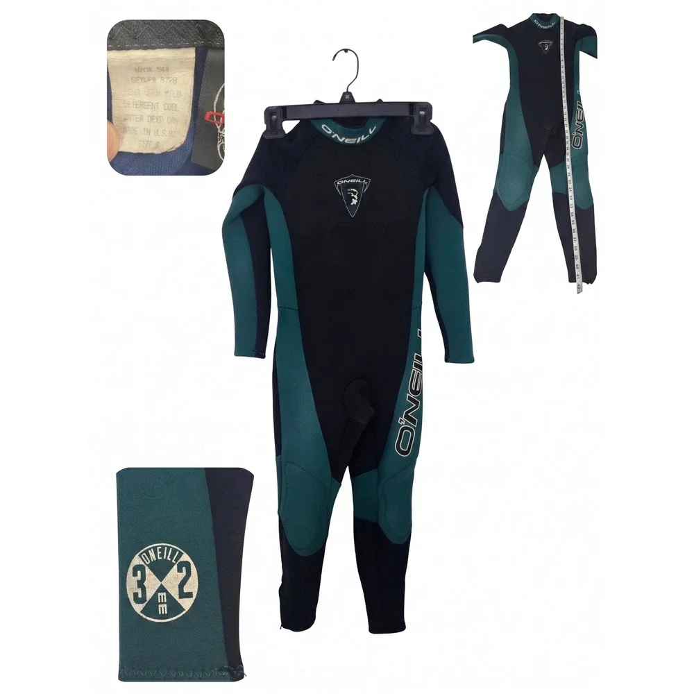 Vintage ONeill Hammer Wetsuit Made‎ in USA 3x2mm Full Body Surf Dive Teal Size 4